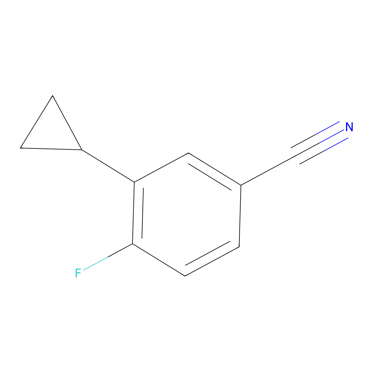 3-Cyclopropyl-4-fluorobenzonitrile molecular structure, CAS 1260539-08-9