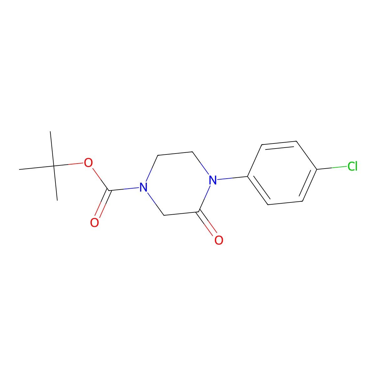 tert-Butyl 4-(4-chlorophenyl)-3-oxopiperazine-1-carboxylate molecular structure, CAS 1260541-96-5