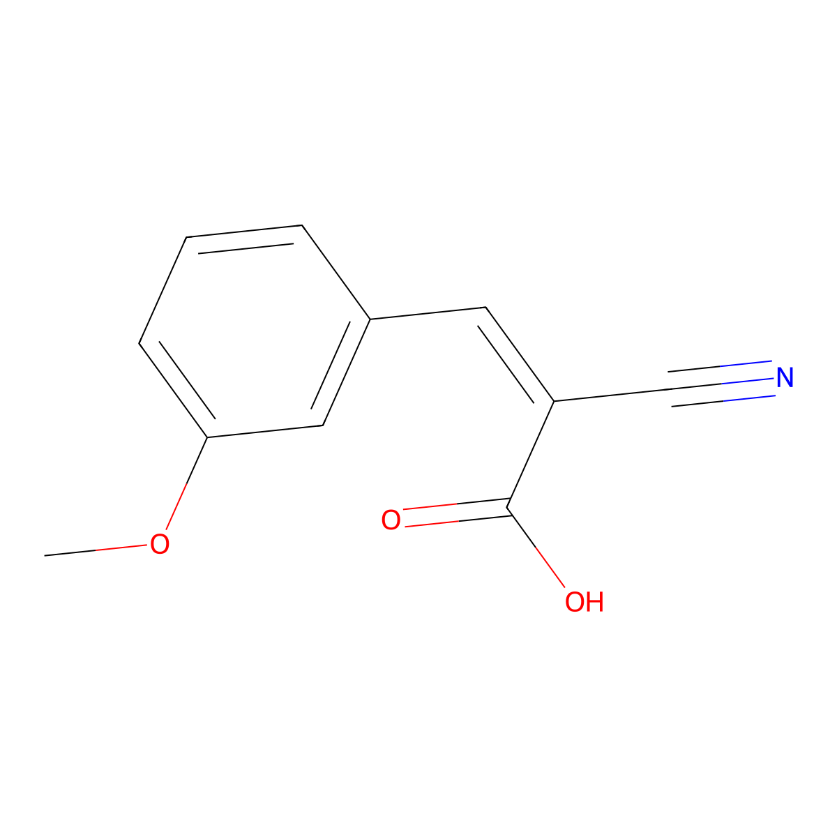 2-Cyano-3-(3-methoxyphenyl)prop-2-enoic acid molecular structure, CAS 126058-00-2