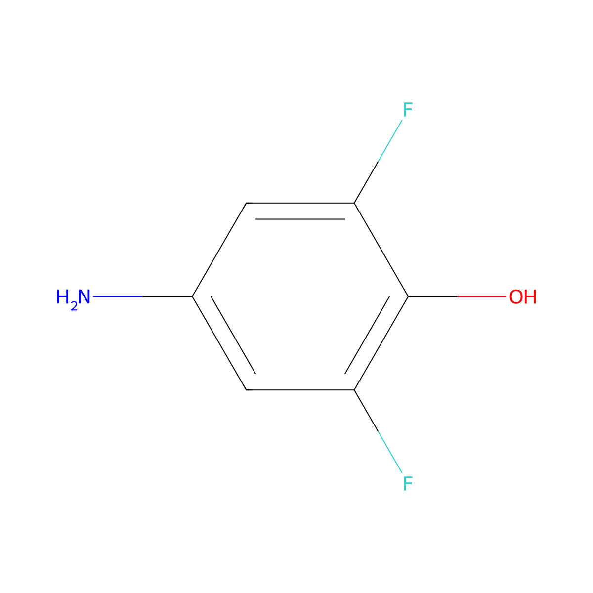 4-Amino-2,6-difluorophenol molecular structure, CAS 126058-97-7