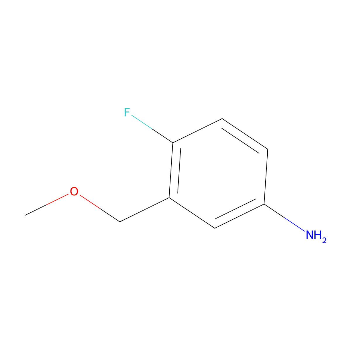 4-Fluoro-3-(methoxymethyl)aniline molecular structure, CAS 1260584-19-7