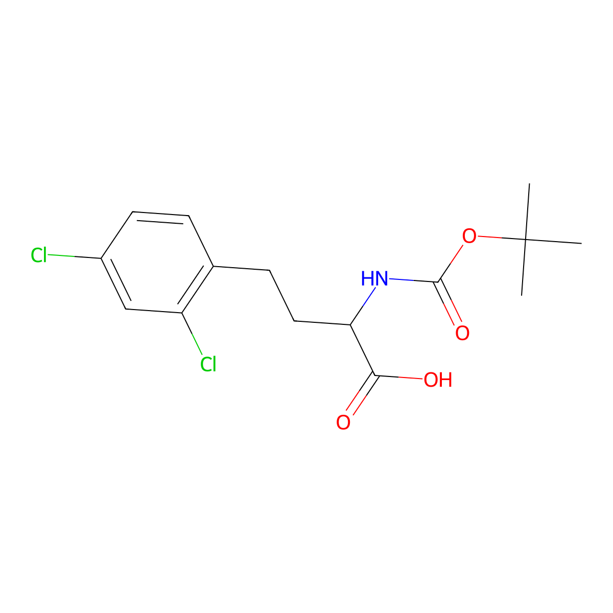 N-Boc-2,4-dichloro-D-homophenylalanine molecular structure, CAS 1260586-99-9