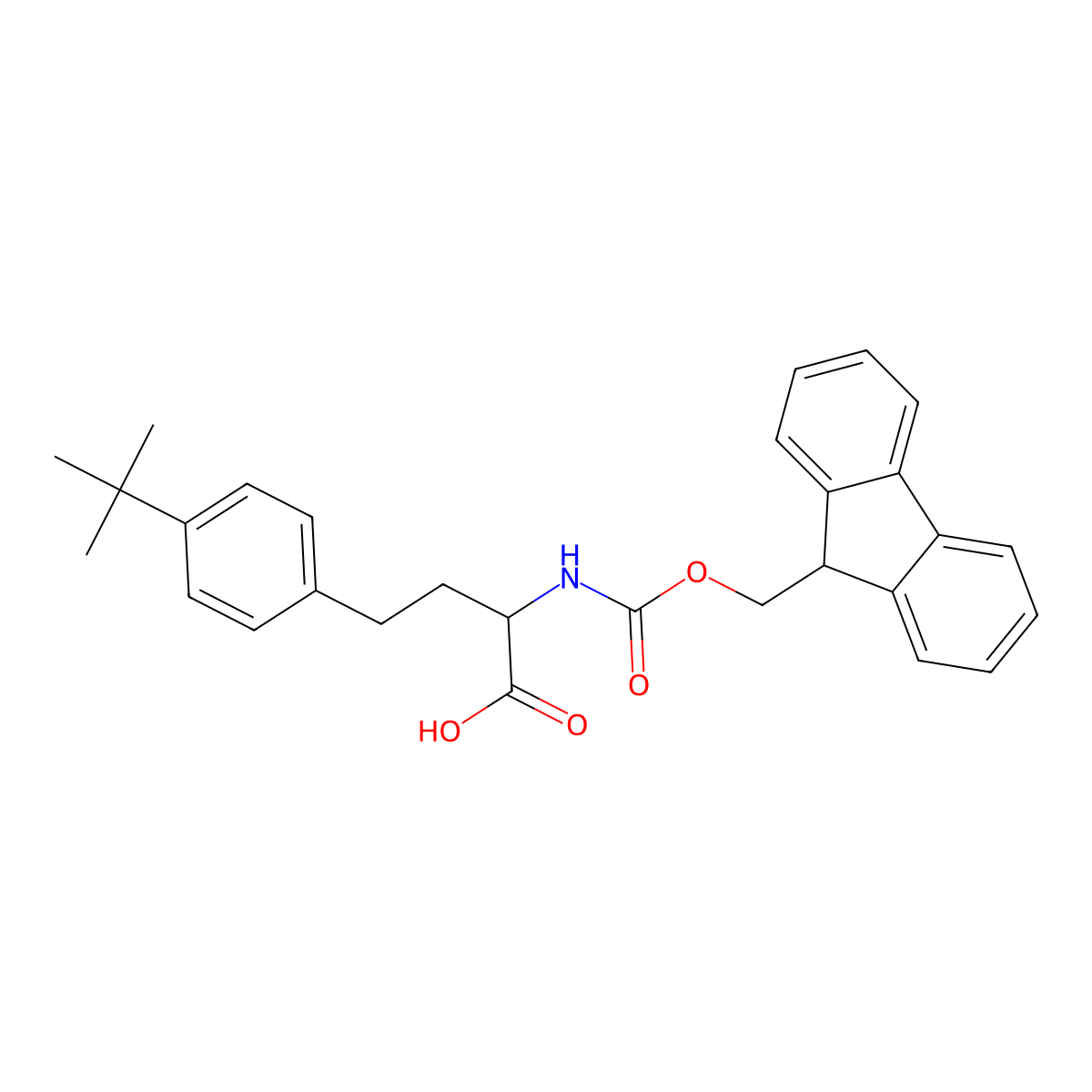 (S)-2-((((9H-Fluoren-9-yl)methoxy)carbonyl)amino)-4-(4-(tert-butyl)phenyl)butanoic acid molecular structure, CAS 1260587-14-1