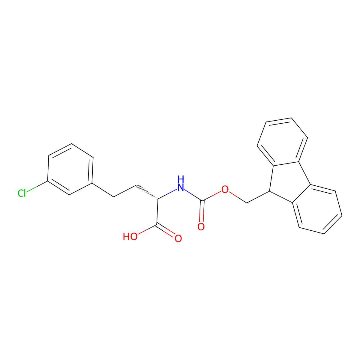 Fmoc-3-chloro-L-homophenylalanine molecular structure, CAS 1260587-49-2