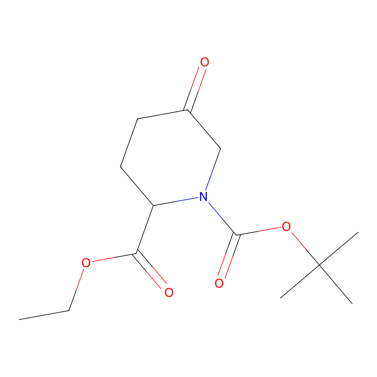 (S)-1-tert-butyl 2-ethyl 5-oxopiperidine-1,2-dicarboxylate molecular structure, CAS 1260587-51-6