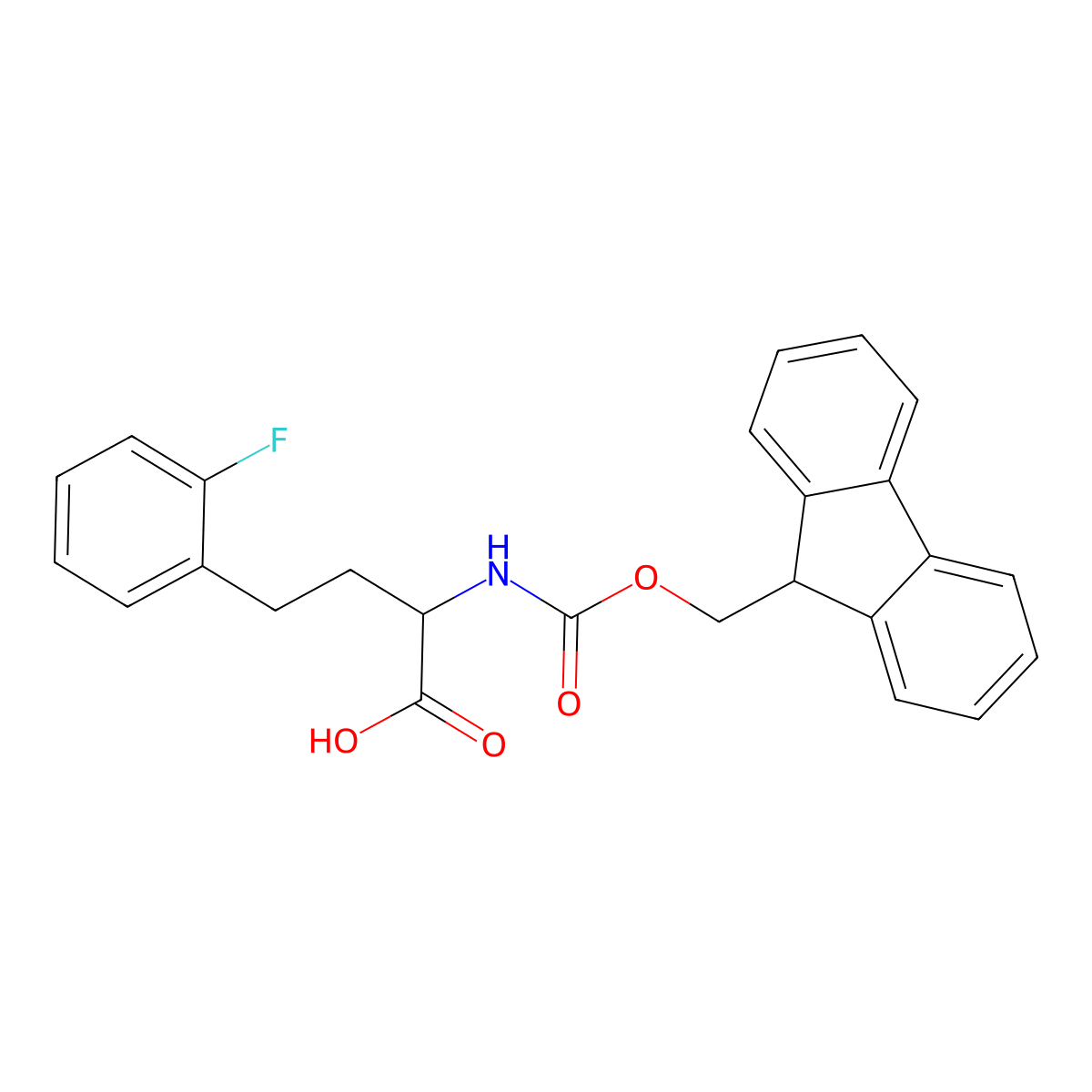 Fmoc-2-fluoro-L-homophenylalanine molecular structure, CAS 1260587-53-8