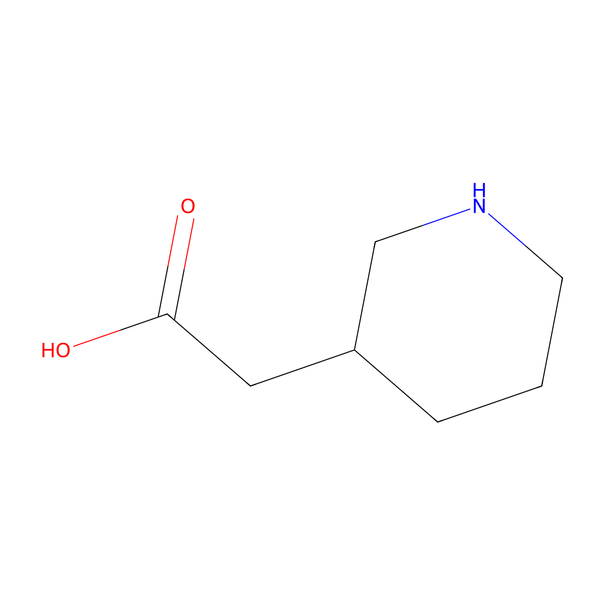 (R)-2-(Piperidin-3-YL)acetic acid molecular structure, CAS 1260587-80-1