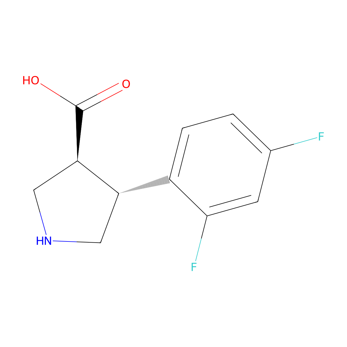 (3S,4R)-4-(2,4-Difluorophenyl)pyrrolidine-3-carboxylic acid molecular structure, CAS 1260587-83-4