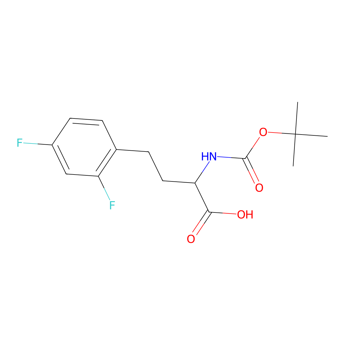 2-((Tert-butoxycarbonyl)amino)-4-(2,4-difluorophenyl)butanoic acid molecular structure, CAS 1260589-32-9
