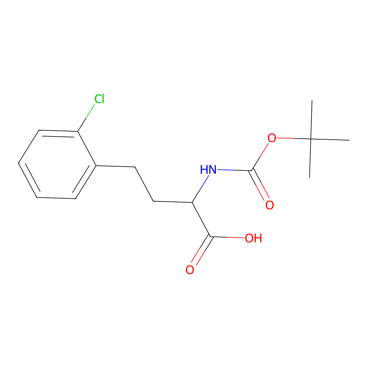2-(tert-Butoxycarbonylamino)-4-(2-chlorophenyl)butanoic acid molecular structure, CAS 1260589-36-3