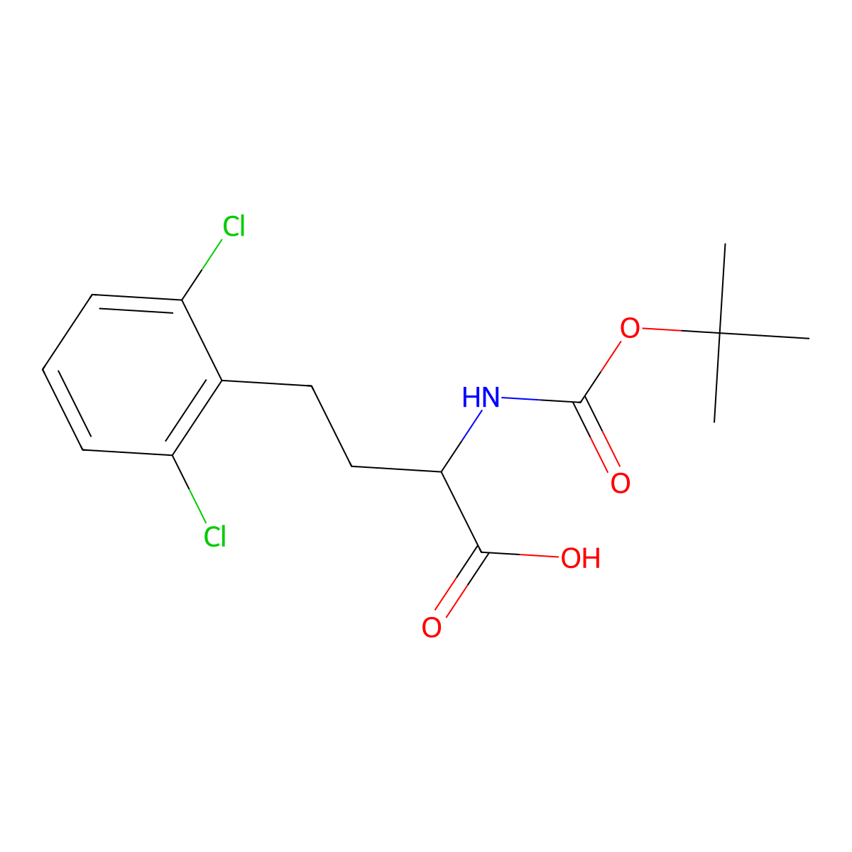 (R)-2-Tert-butoxycarbonylamino-4-(2,6-dichloro-phenyl)-butyric acid molecular structure, CAS 1260589-52-3