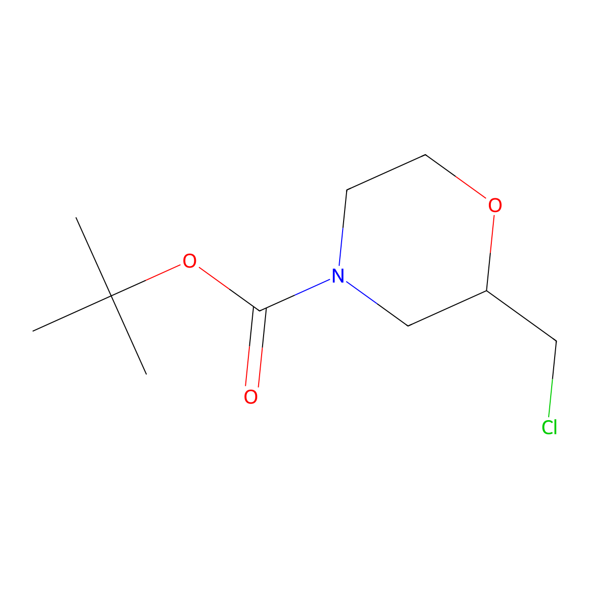 (R)-tert-Butyl 2-(chloromethyl)morpholine-4-carboxylate molecular structure, CAS 1260589-87-4
