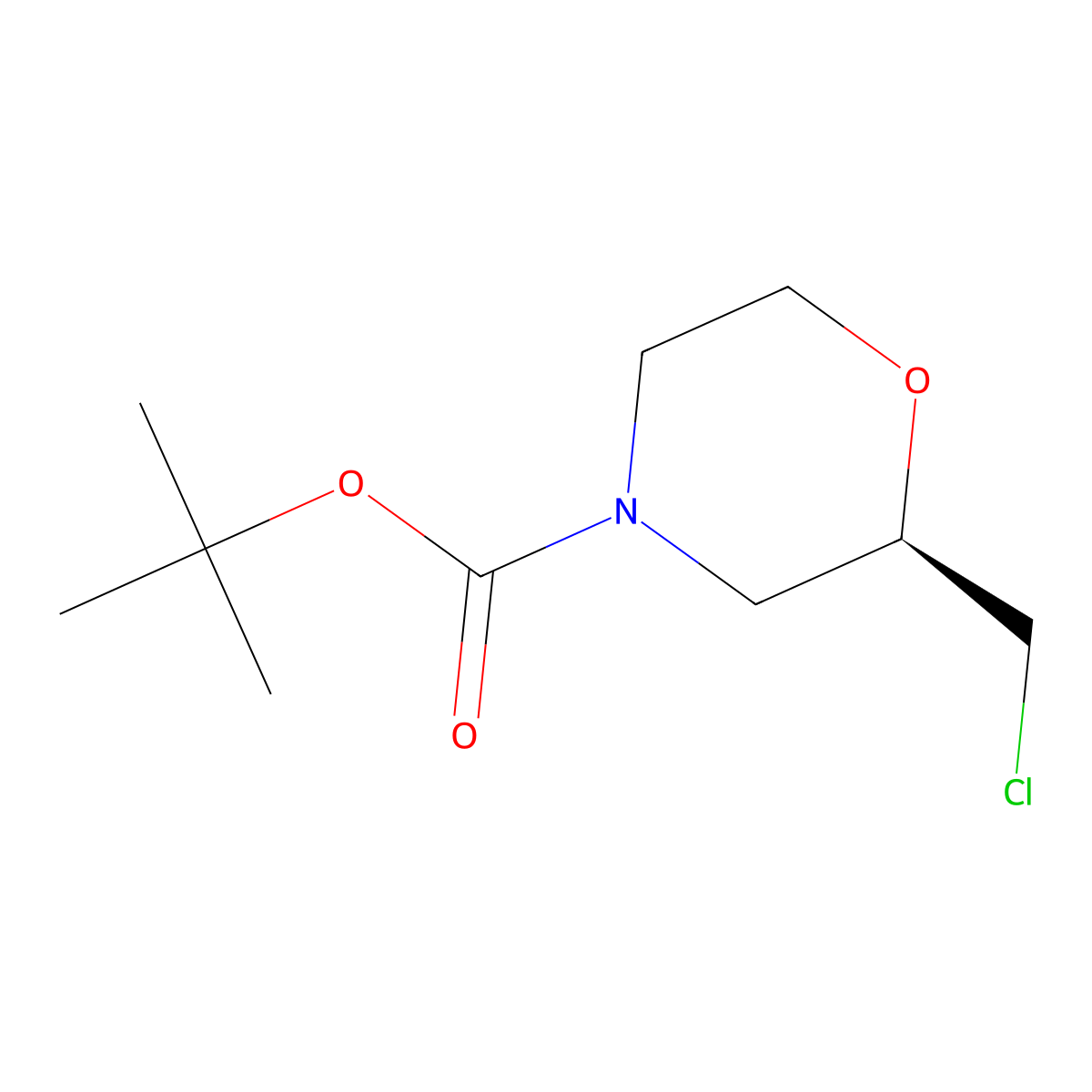 (R)-tert-Butyl 2-(chloromethyl)morpholine-4-carboxylate molecular structure, CAS 1260589-87-4