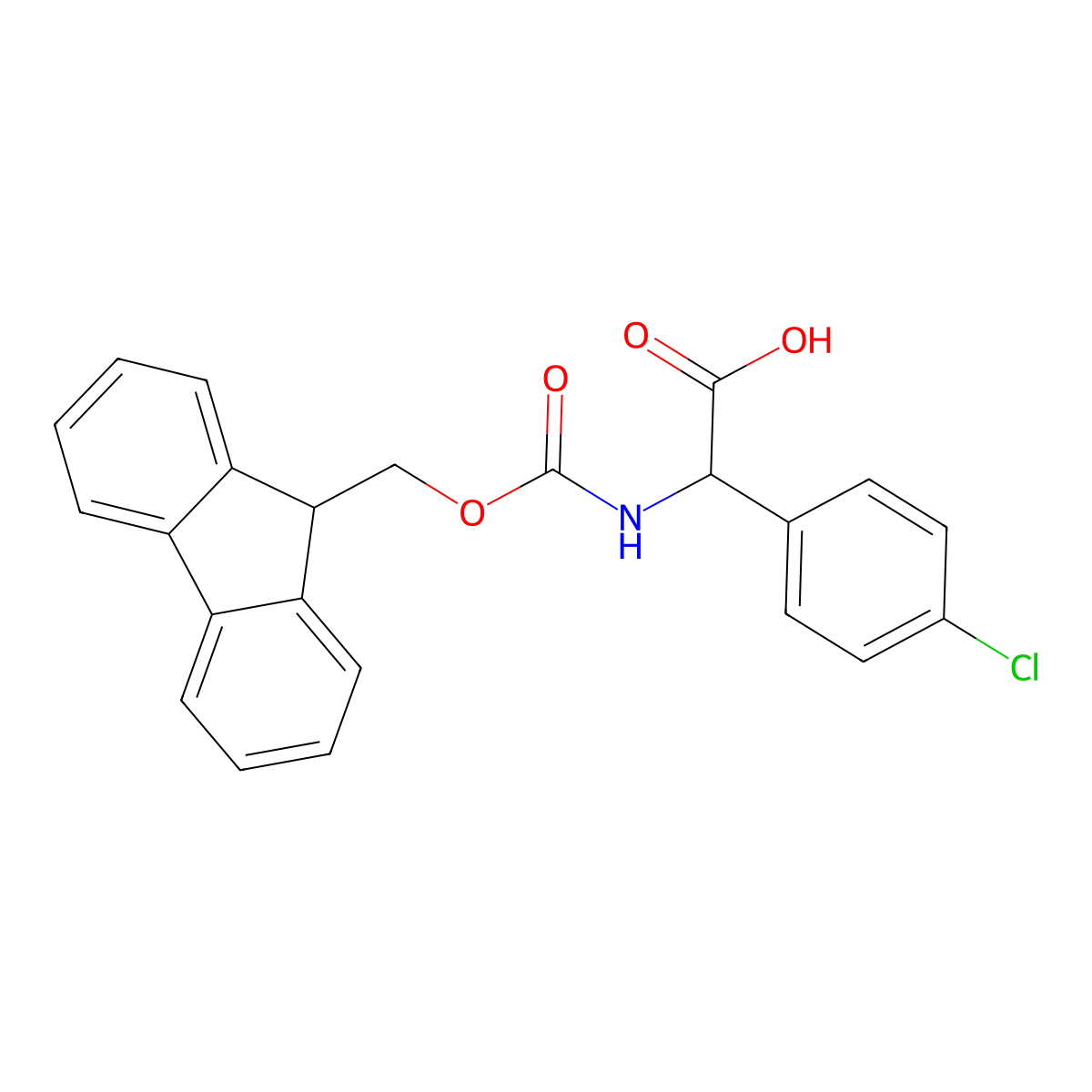 Fmoc-L-phg(4-CL)-OH molecular structure, CAS 1260590-28-0