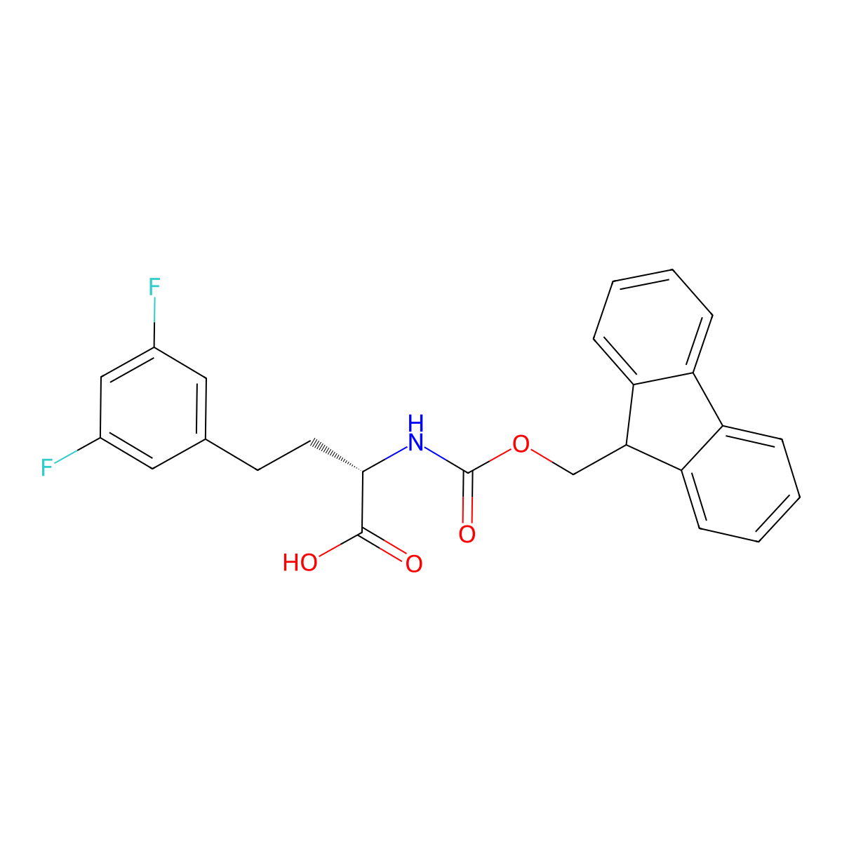 (S)-a-(Fmoc-amino)-3,5-difluorobenzenebutanoic acid molecular structure, CAS 1260591-27-2