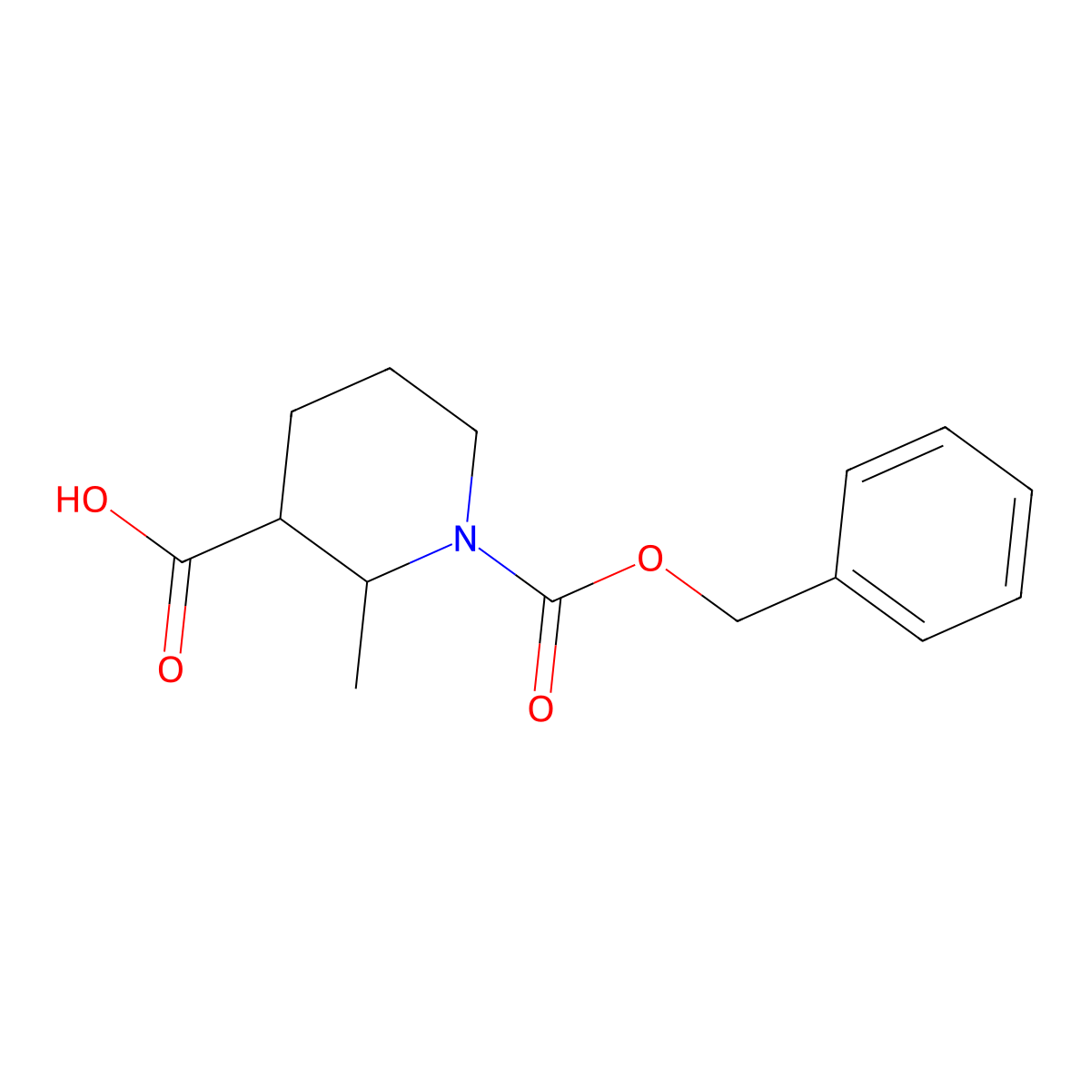 2S,3S-1-Cbz-2-methyl-piperidine-3-carboxylic acid molecular structure, CAS 1260591-69-2