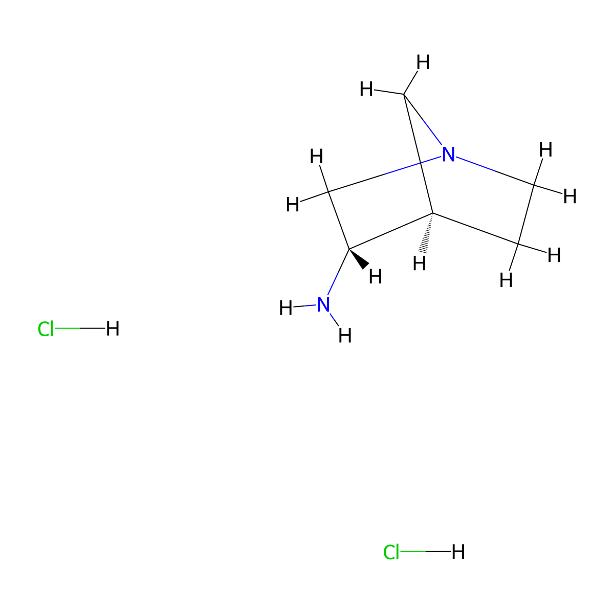 (3S,4R)-1-Azabicyclo[2.2.1]heptan-3-amine dihydrochloride molecular structure, CAS 1260591-82-9