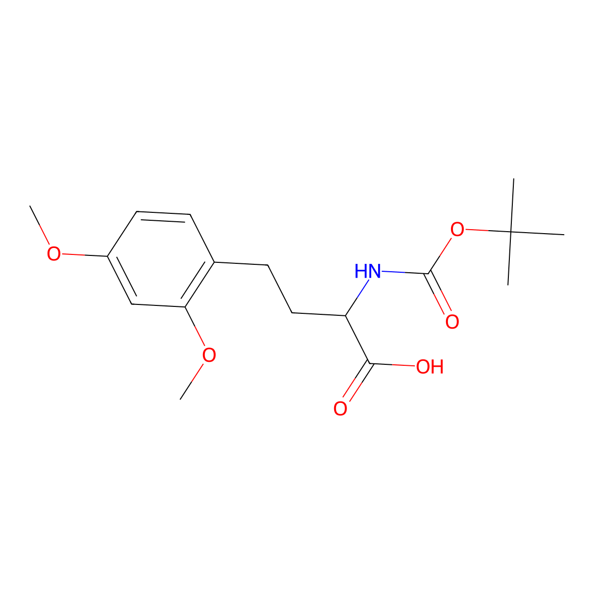 (R)-2-Tert-butoxycarbonylamino-4-(2,4-dimethoxy-phenyl)-butyric acid molecular structure, CAS 1260592-16-2