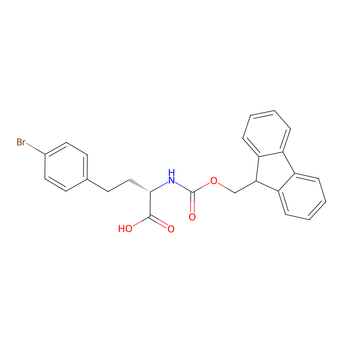(S)-4-(4-Bromo-phenyl)-2-(9H-fluoren-9-ylmethoxycarbonylamino)-butyric acid molecular structure, CAS 1260592-35-5