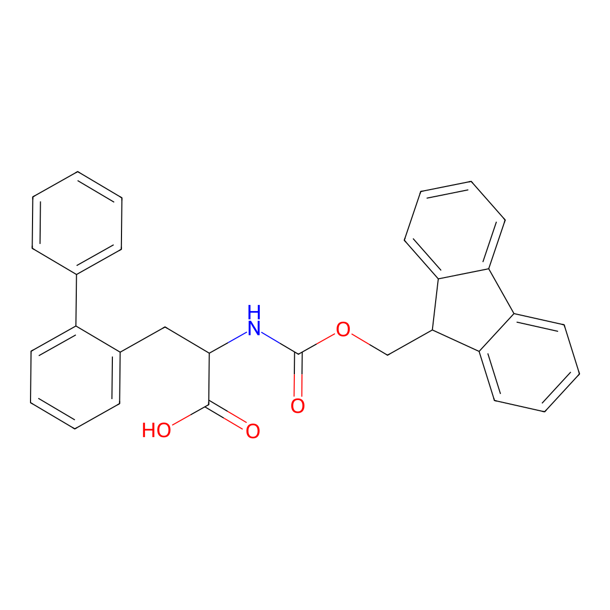 N-Fmoc-3-(2-biphenylyl)-L-alanine molecular structure, CAS 1260592-50-4