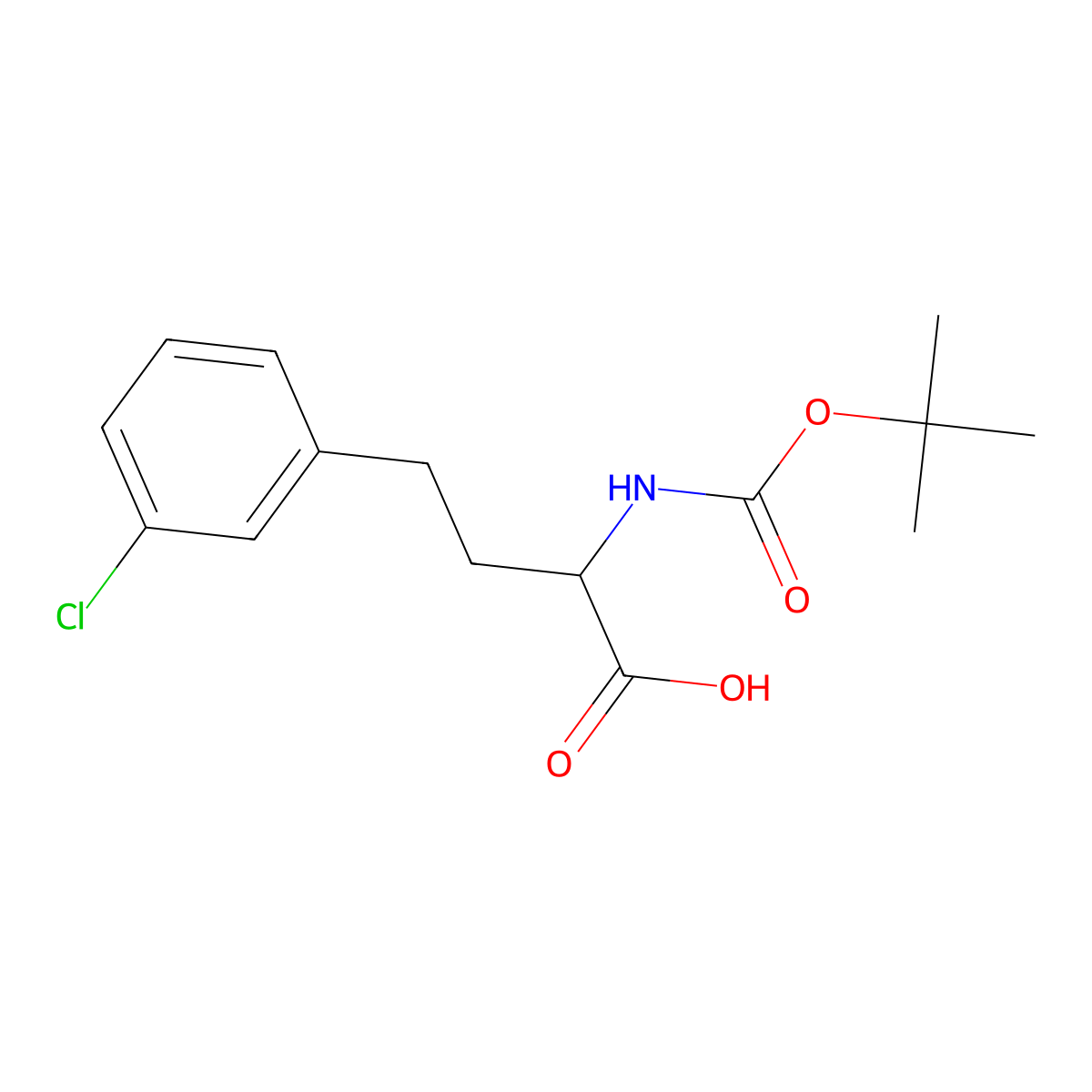 (R)-3-Chloro-a-(Boc-amino)benzenebutanoic acid molecular structure, CAS 1260592-58-2