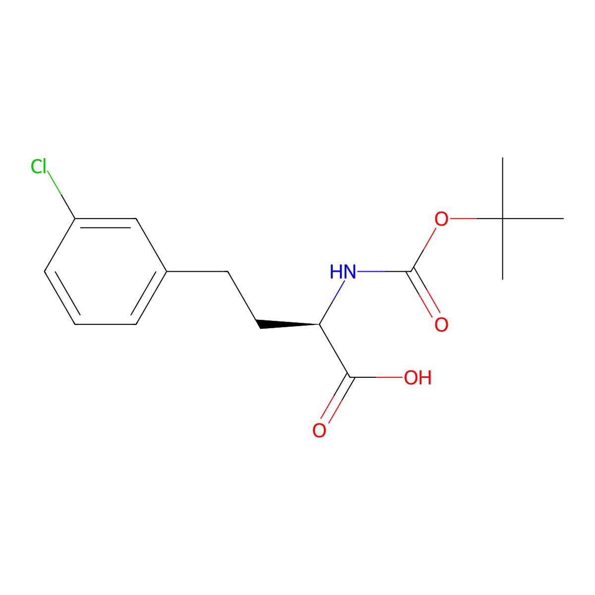 (R)-3-Chloro-a-(Boc-amino)benzenebutanoic acid molecular structure, CAS 1260592-58-2