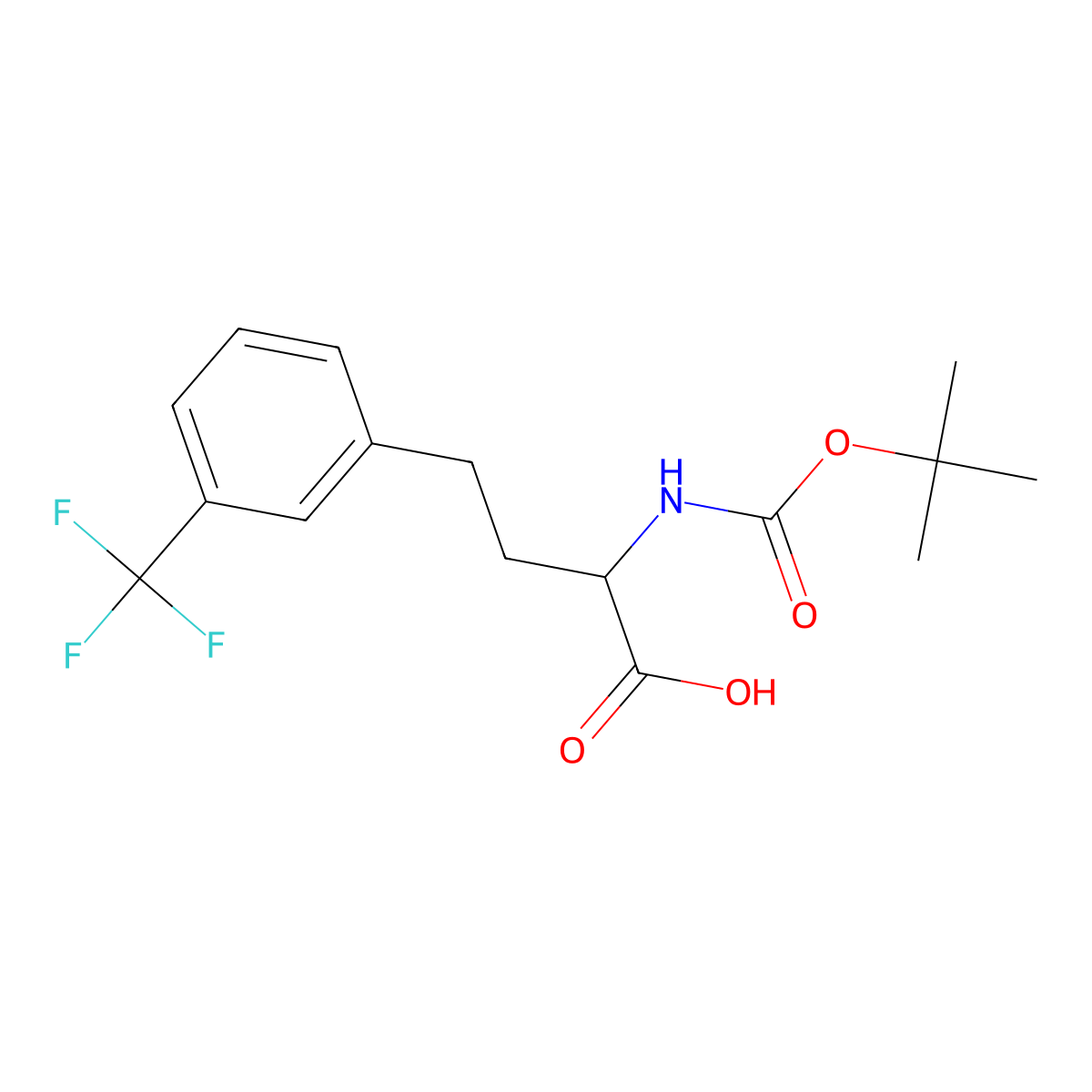 2-((Tert-butoxycarbonyl)amino)-4-(3-(trifluoromethyl)phenyl)butanoic acid molecular structure, CAS 1260592-64-0