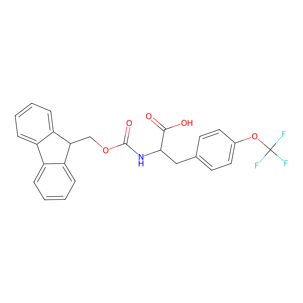 (R)-2-(9H-Fluoren-9-ylmethoxycarbonylamino)-3-(4-trifluoromethoxy-phenyl)-propionic acid molecular structure, CAS 1260592-83-3