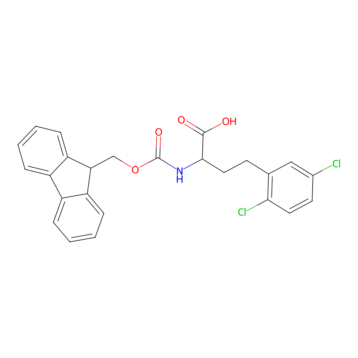 Fmoc-2,5-dichloro-L-homophenylalanine molecular structure, CAS 1260592-96-8