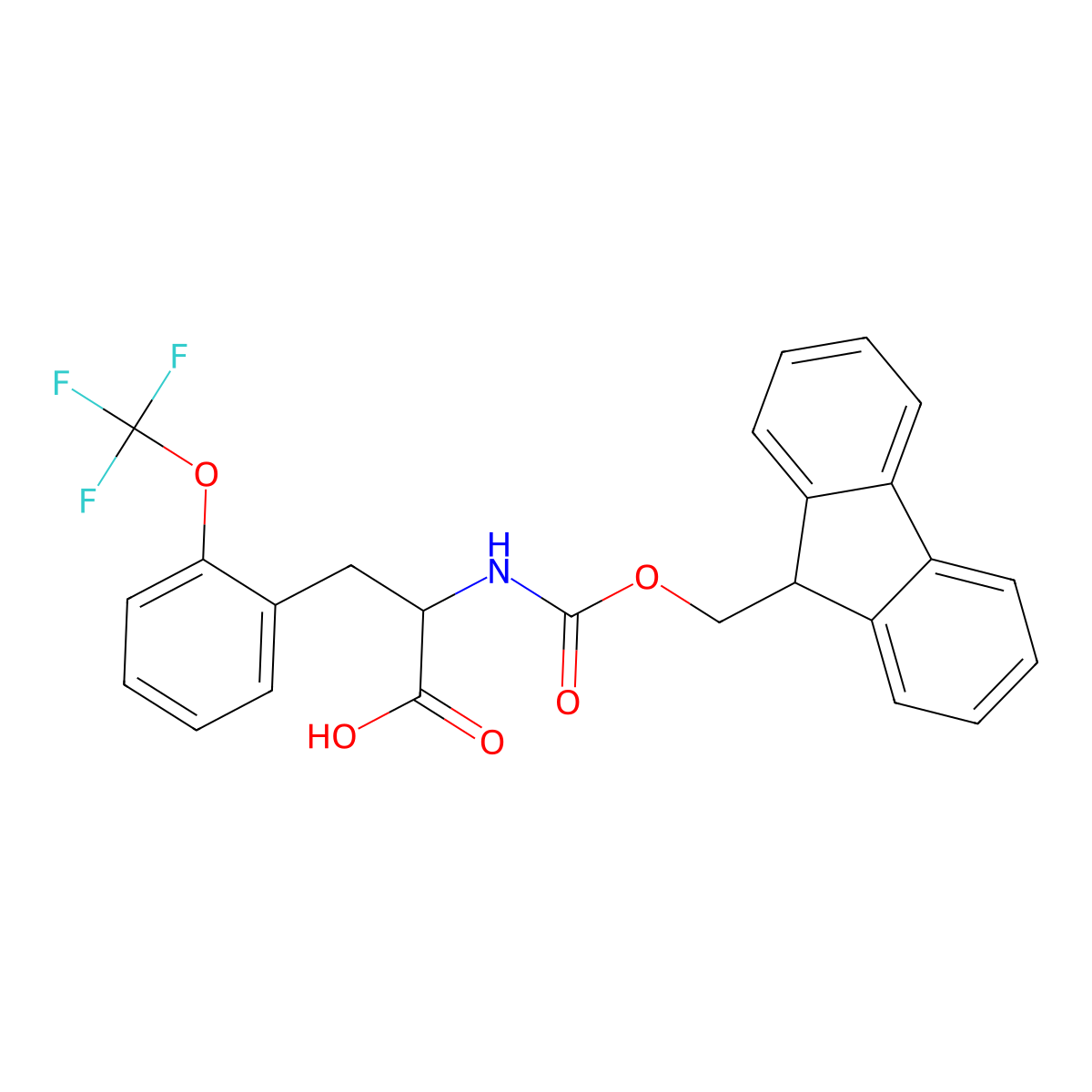 n-Fmoc-2-(trifluoromethoxy)-l-phenylalanine molecular structure, CAS 1260593-24-5