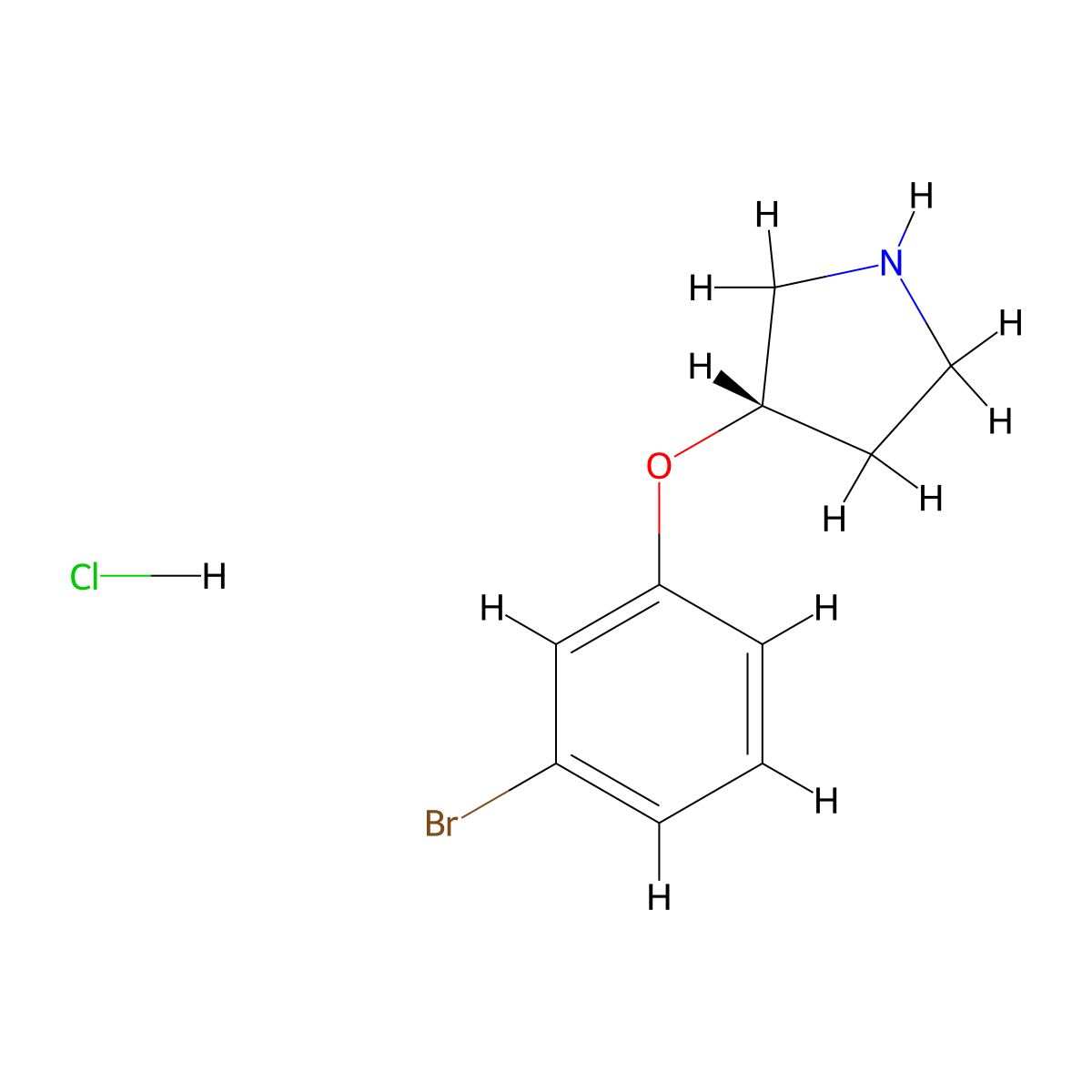 (S)-3-(3-Bromophenoxy)pyrrolidine hydrochloride molecular structure, CAS 1260593-52-9