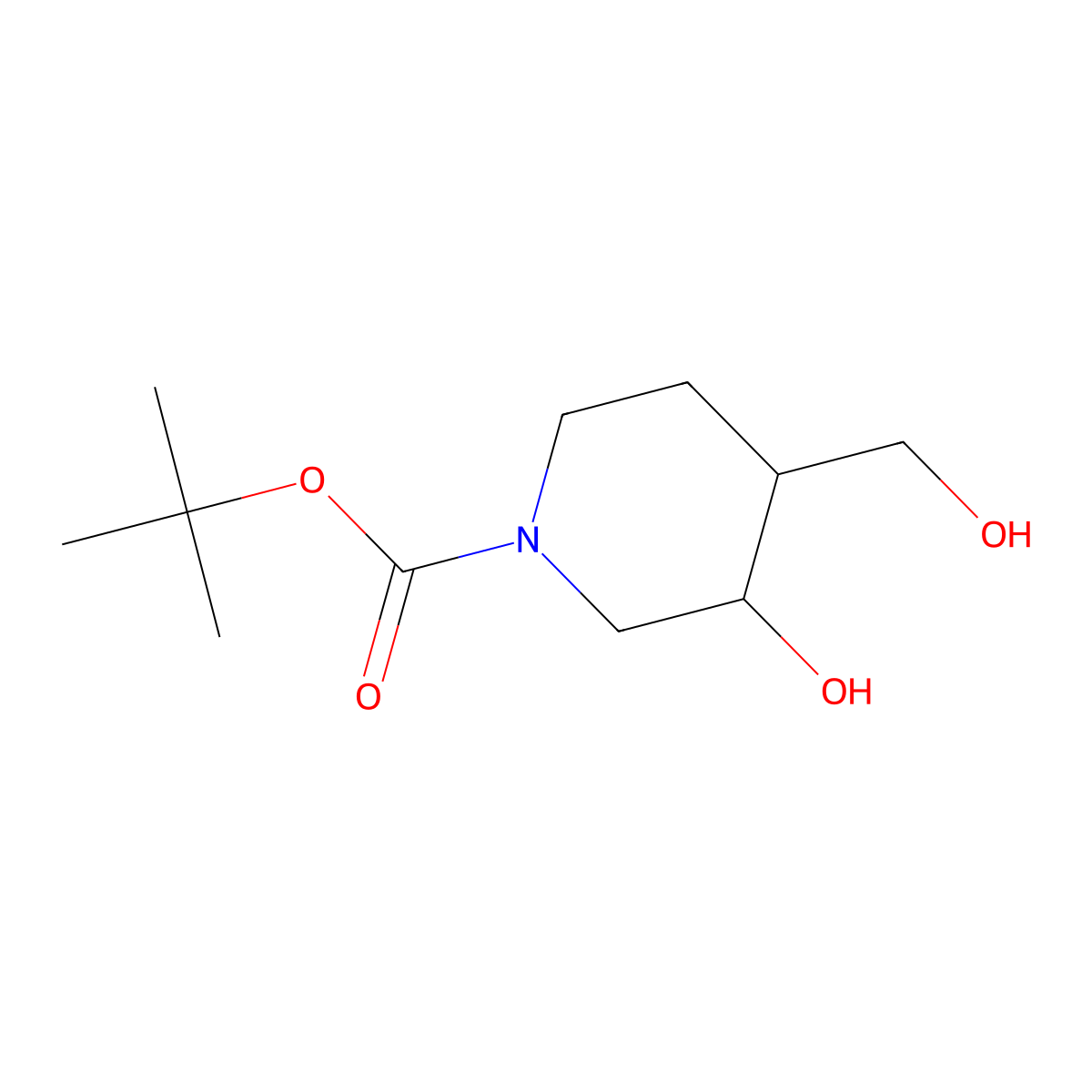 tert-Butyl (3S,4S)-3-hydroxy-4-(hydroxymethyl)piperidine-1-carboxylate molecular structure, CAS 1260593-54-1
