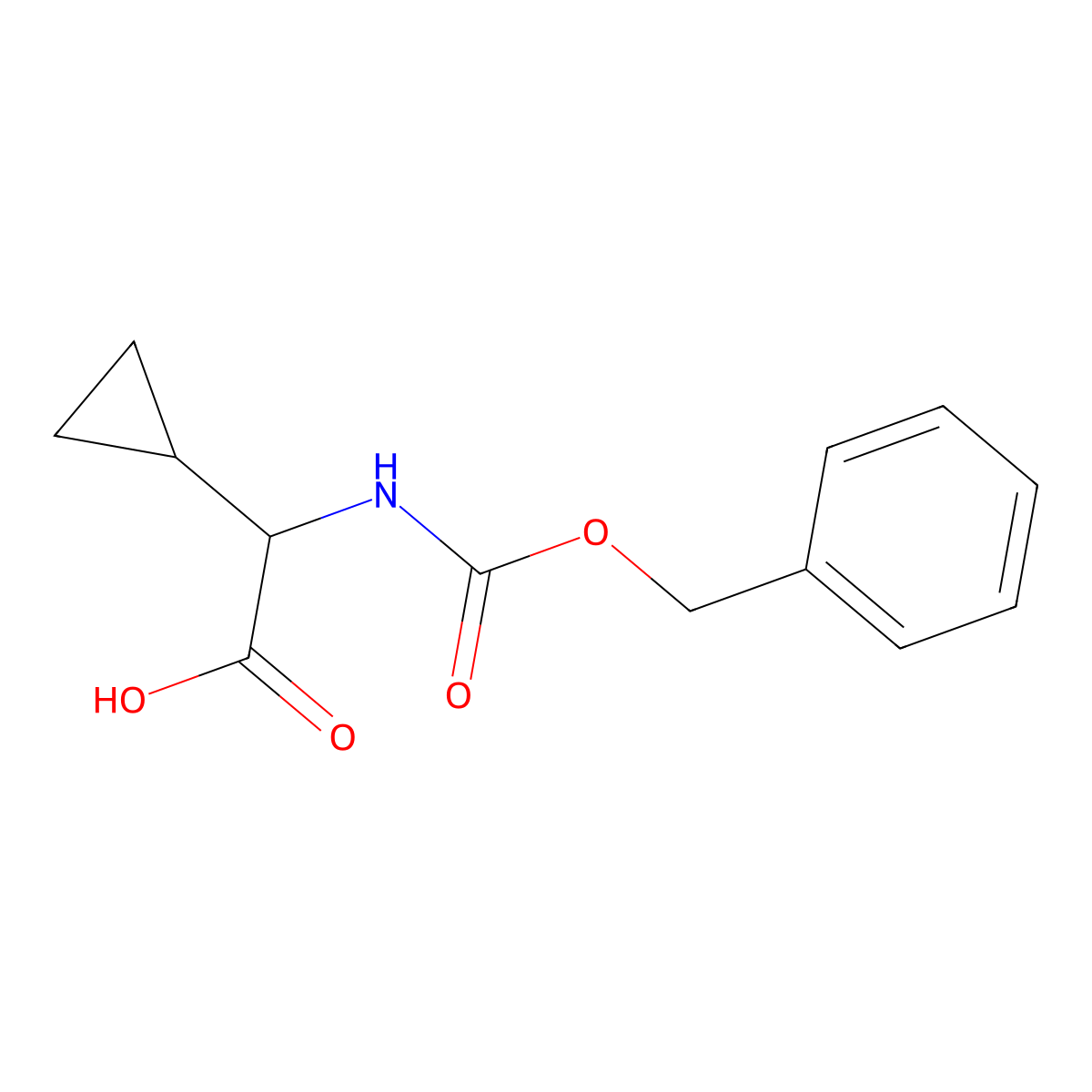 (R)-Benzyloxycarbonylamino-cyclopropyl-acetic acid molecular structure, CAS 1260593-73-4