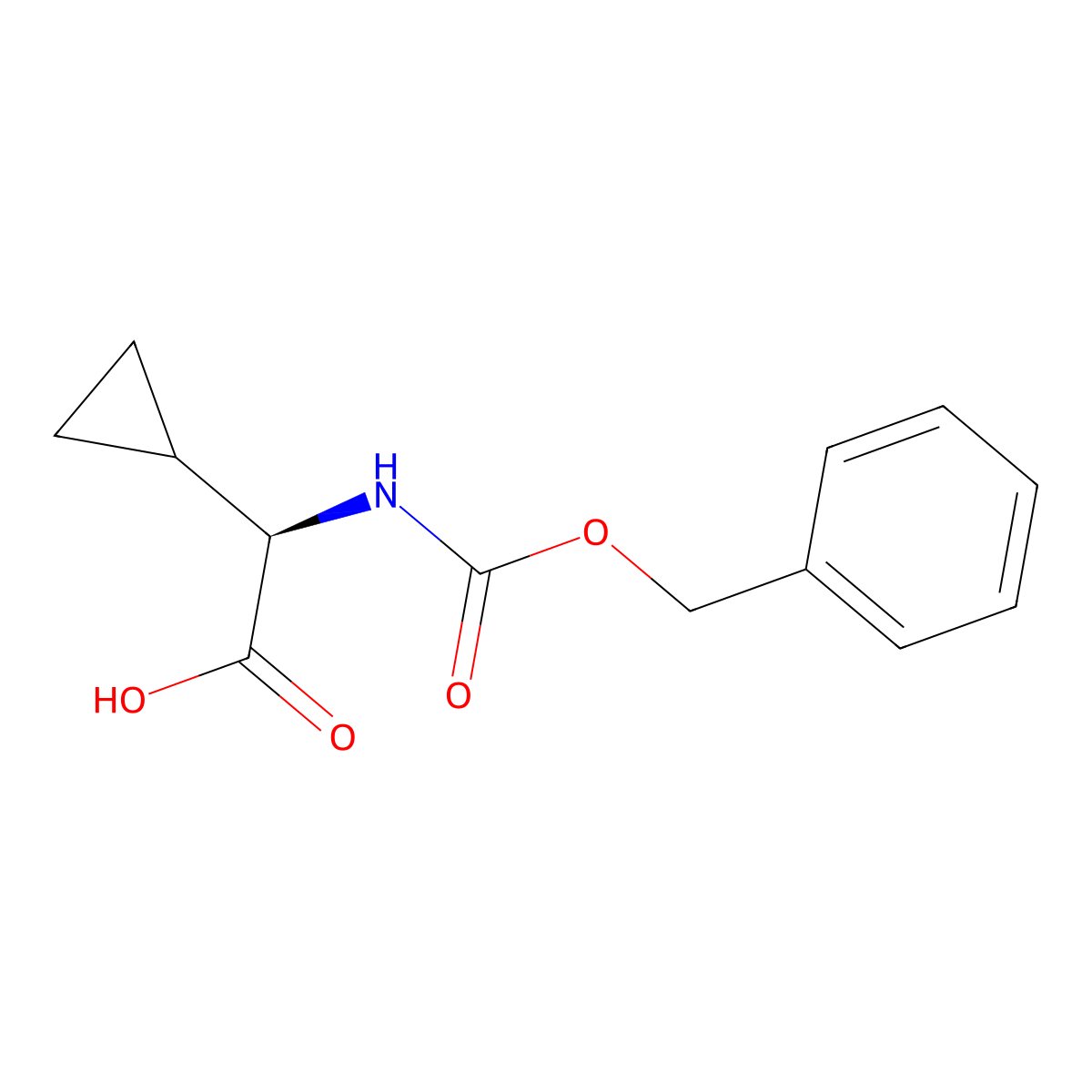 (R)-Benzyloxycarbonylamino-cyclopropyl-acetic acid molecular structure, CAS 1260593-73-4