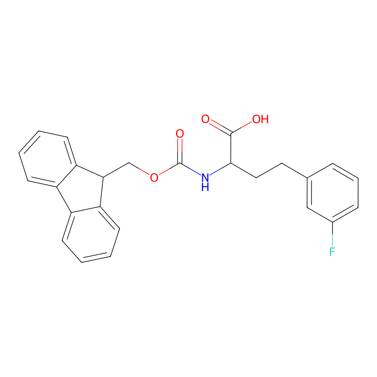 Fmoc-3-fluoro-D-homophenylalanine molecular structure, CAS 1260594-42-0