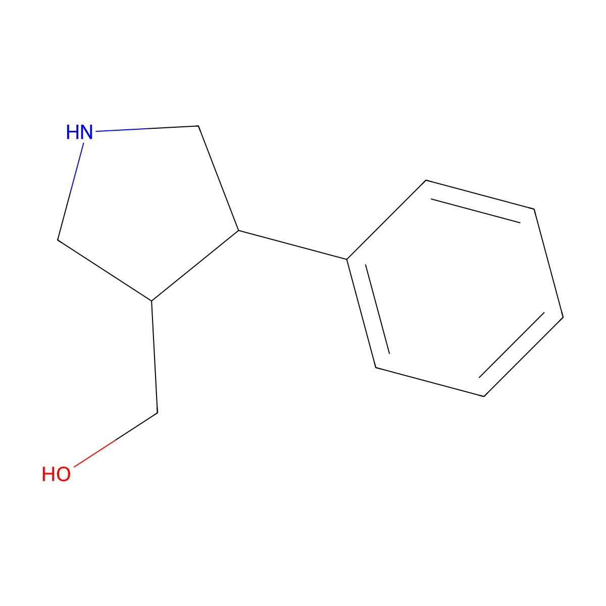 [(3S,4R)-4-phenylpyrrolidin-3-yl]methanol molecular structure, CAS 1260595-27-4