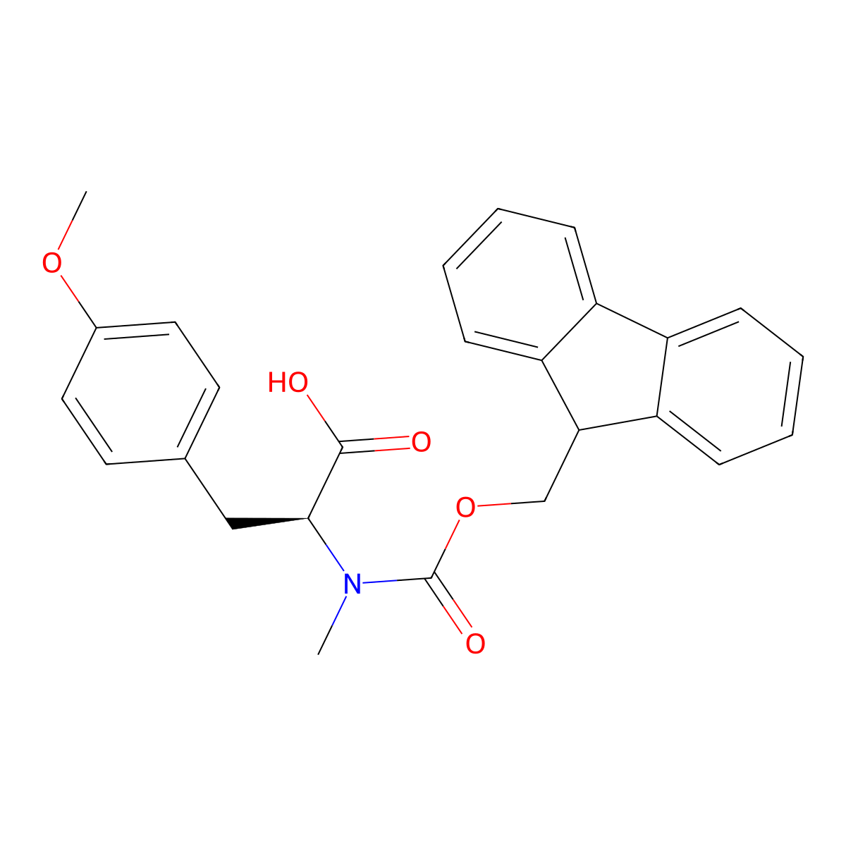 (S)-2-((((9H-Fluoren-9-yl)methoxy)carbonyl)(methyl)amino)-3-(4-methoxyphenyl)propanoic acid molecular structure, CAS 1260595-45-6