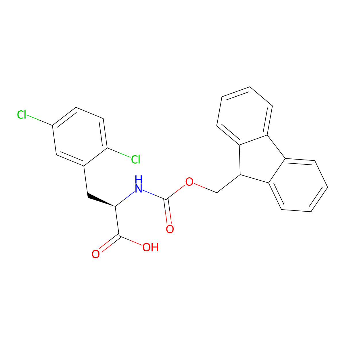 Fmoc-2,5-Dichloro-D-Phenylalanine molecular structure, CAS 1260596-66-4