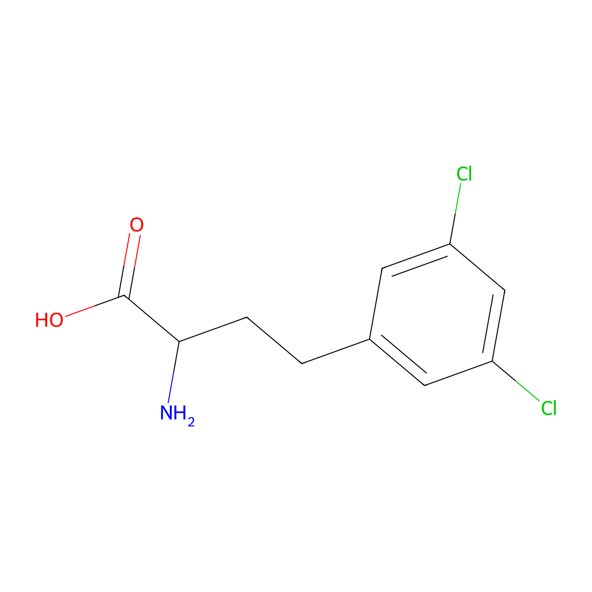 (S)-2-Amino-4-(3,5-dichlorophenyl)butanoic acid molecular structure, CAS 1260597-00-9