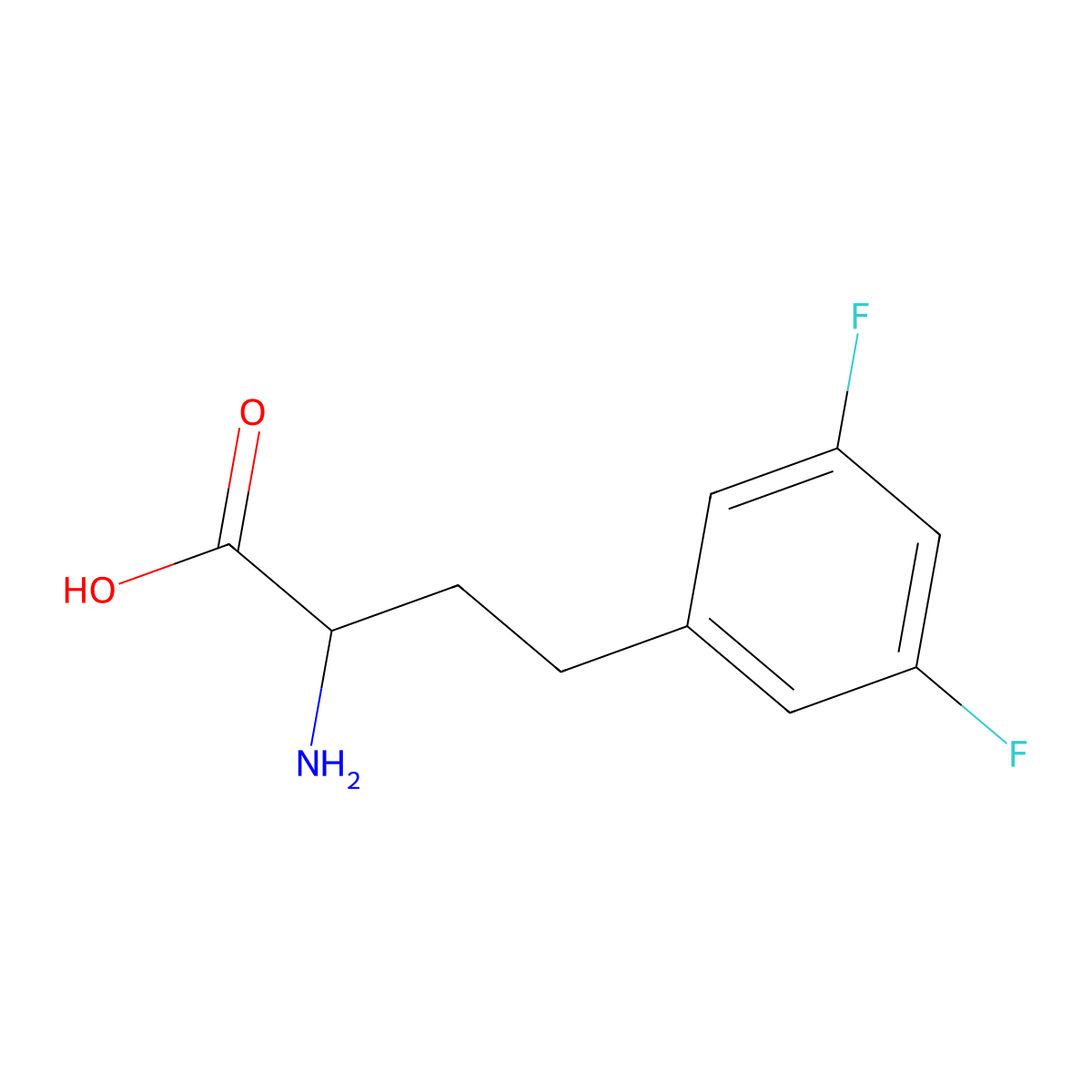 (S)-a-Amino-3,5-difluorobenzenebutanoic acid molecular structure, CAS 1260597-01-0