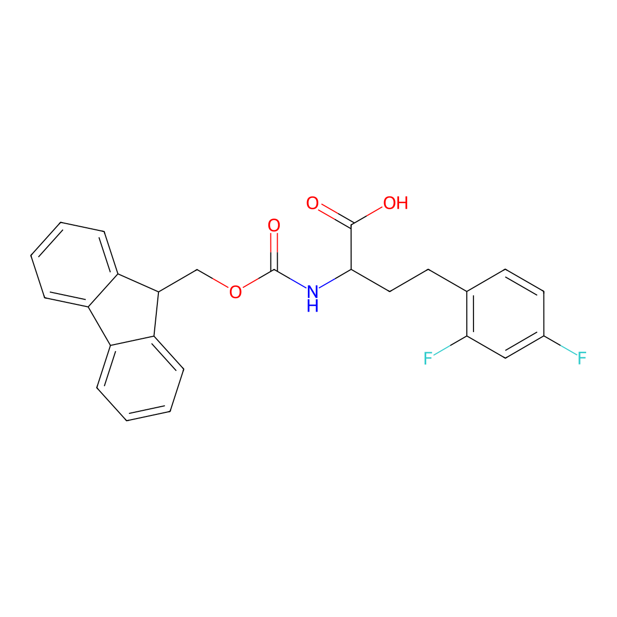 Fmoc-2,4-difluoro-D-homophenylalanine molecular structure, CAS 1260601-13-5