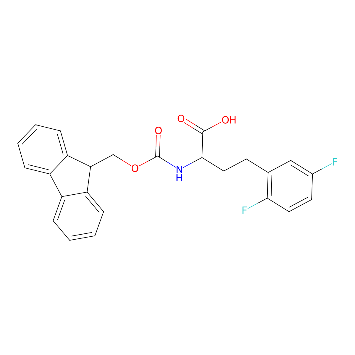 Fmoc-2,5-difluoro-D-homophenylalanine molecular structure, CAS 1260601-14-6
