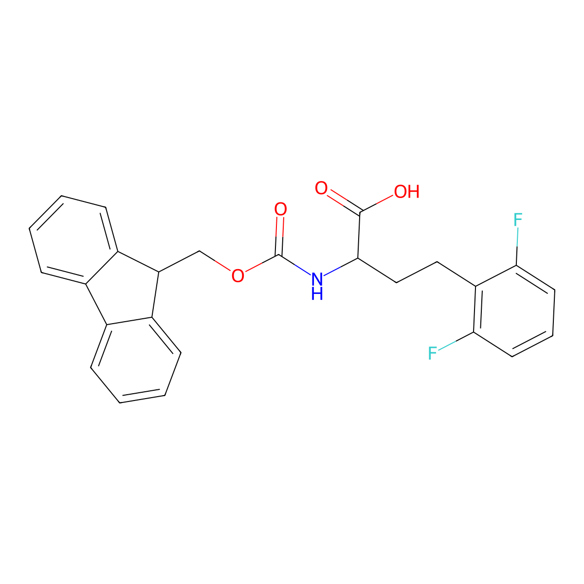 Fmoc-2,6-difluoro-D-homophenylalanine molecular structure, CAS 1260601-15-7