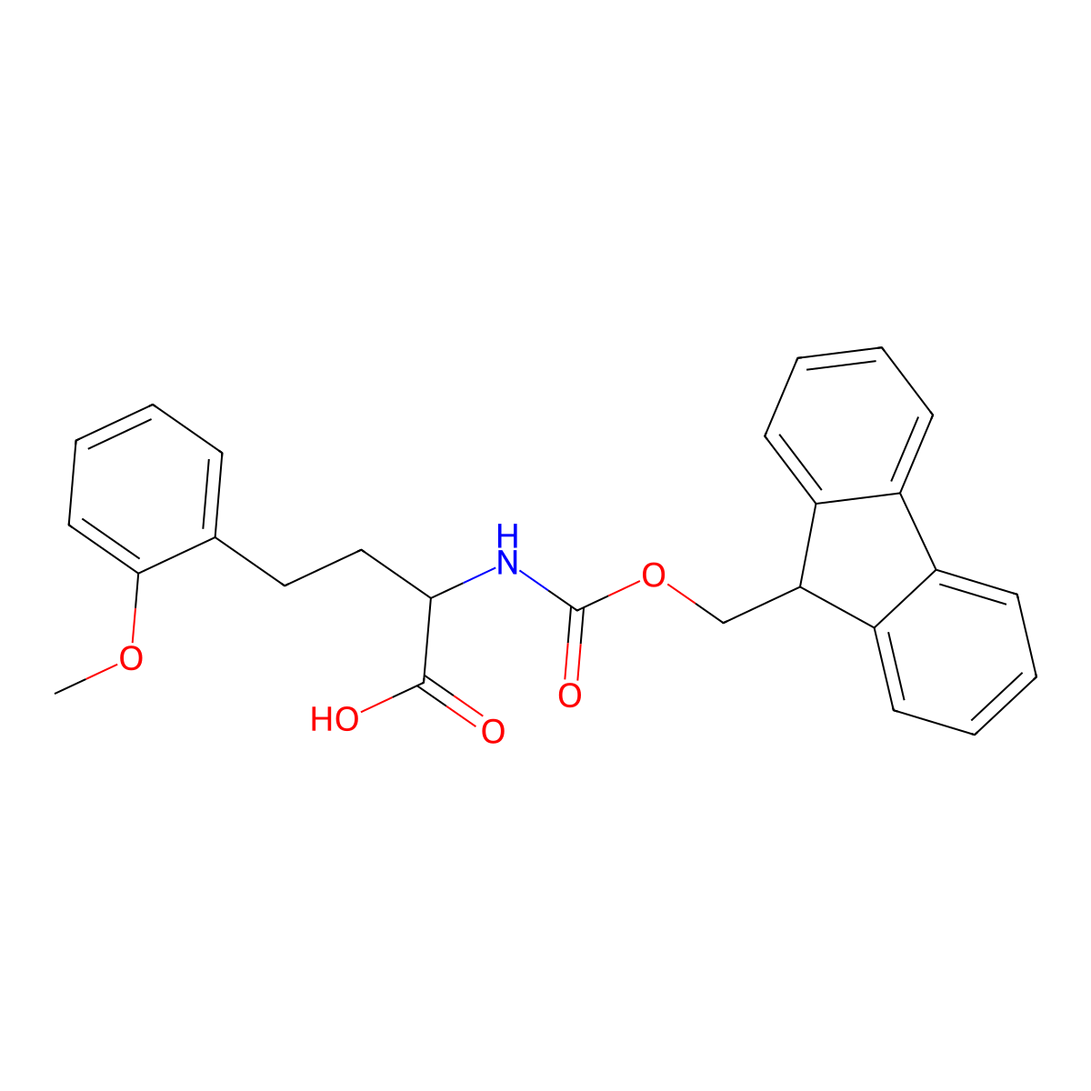 Fmoc-2-methoxy-D-homophenylalanine molecular structure, CAS 1260601-37-3