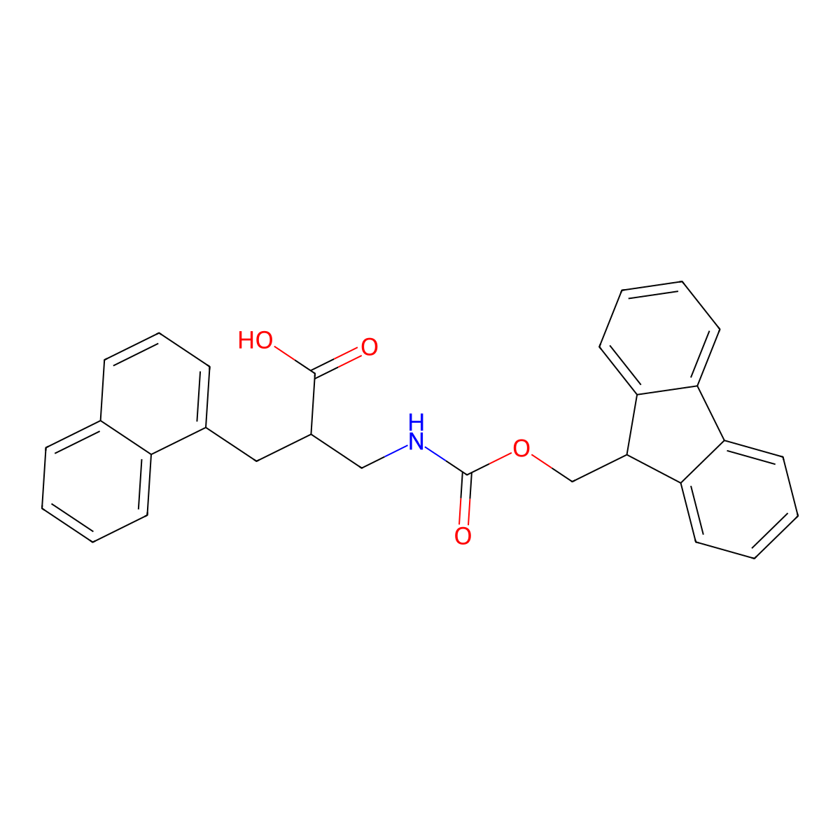 (S)-3-((((9H-Fluoren-9-yl)methoxy)carbonyl)amino)-2-(naphthalen-1-ylmethyl)propanoic acid molecular structure, CAS 1260602-01-4