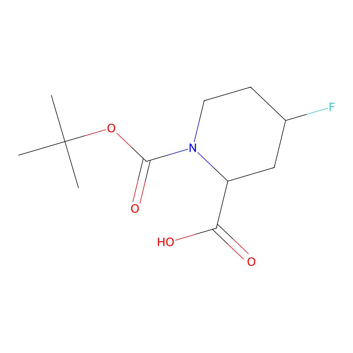 (2S,4S)-1-(tert-Butoxycarbonyl)-4-fluoropiperidine-2-carboxylic acid molecular structure, CAS 1260602-67-2