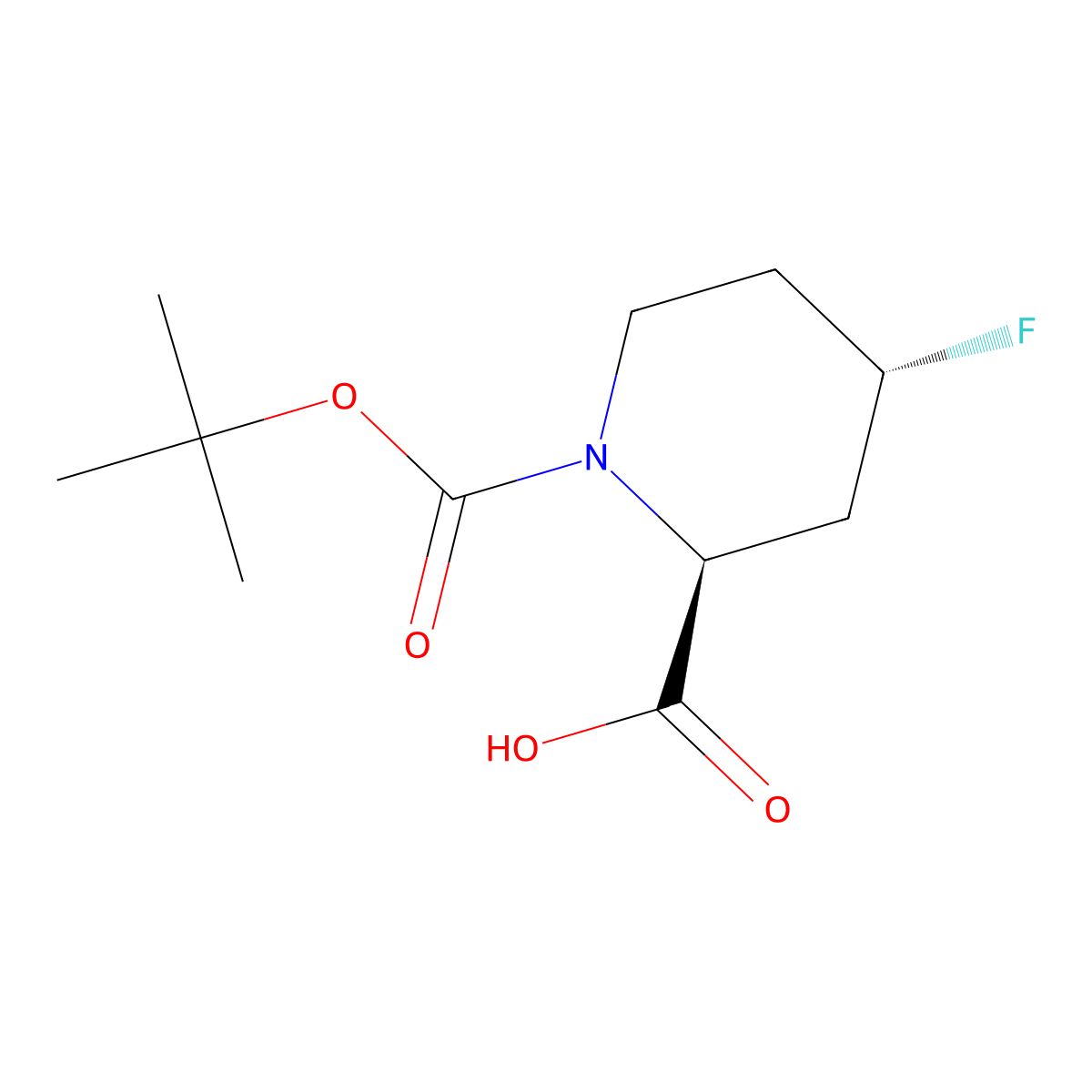 (2S,4S)-1-(tert-Butoxycarbonyl)-4-fluoropiperidine-2-carboxylic acid molecular structure, CAS 1260602-67-2