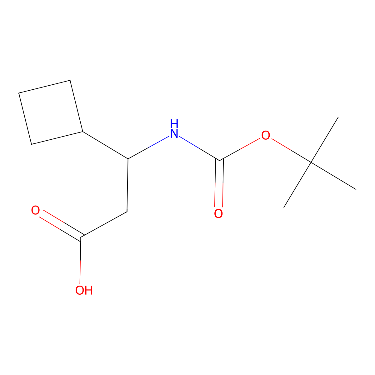 (S)-3-Tert-butoxycarbonylamino-3-cyclobutyl-propionic acid molecular structure, CAS 1260604-62-3