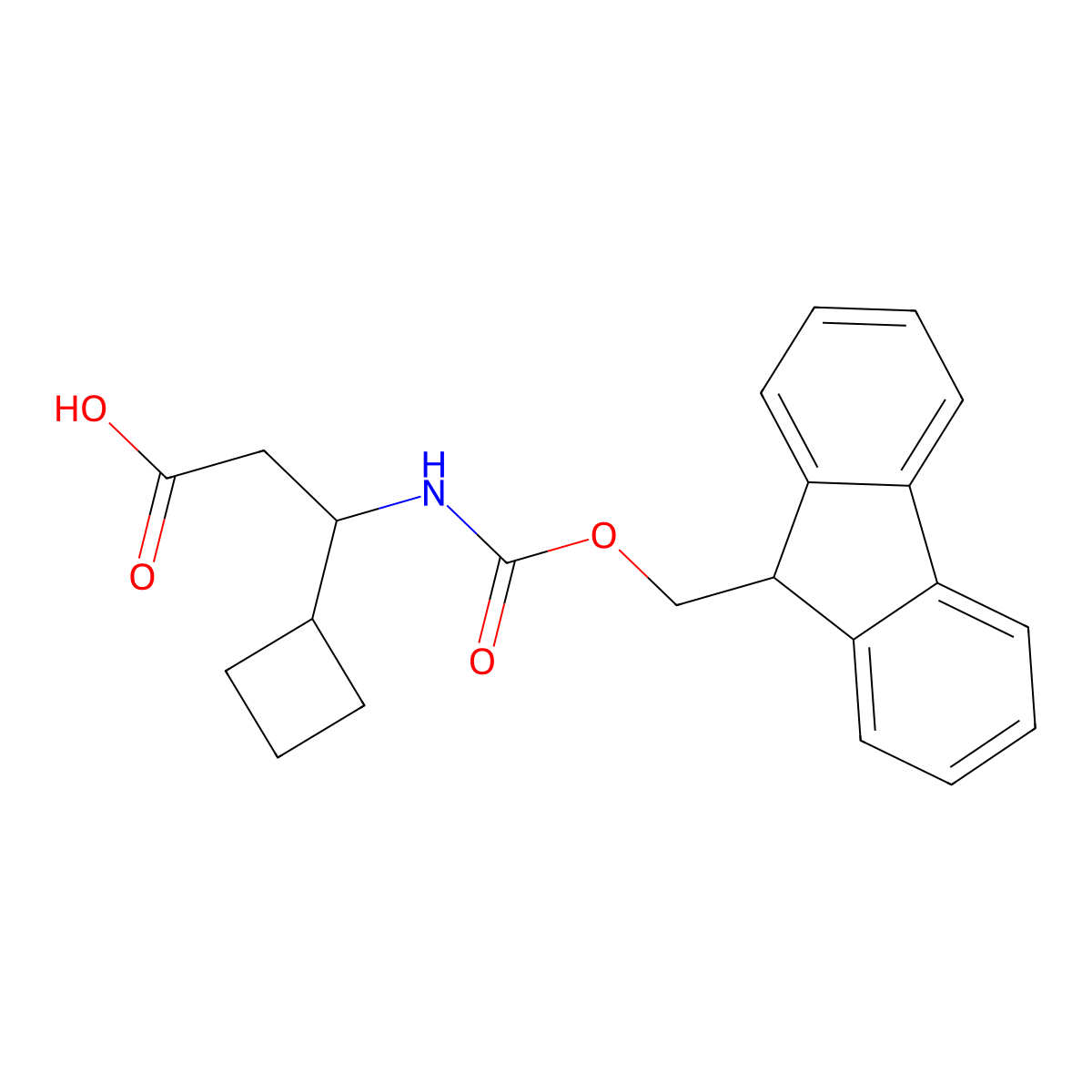(S)-3-(Fmoc-amino)-3-cyclobutylpropanoic acid molecular structure, CAS 1260605-23-9