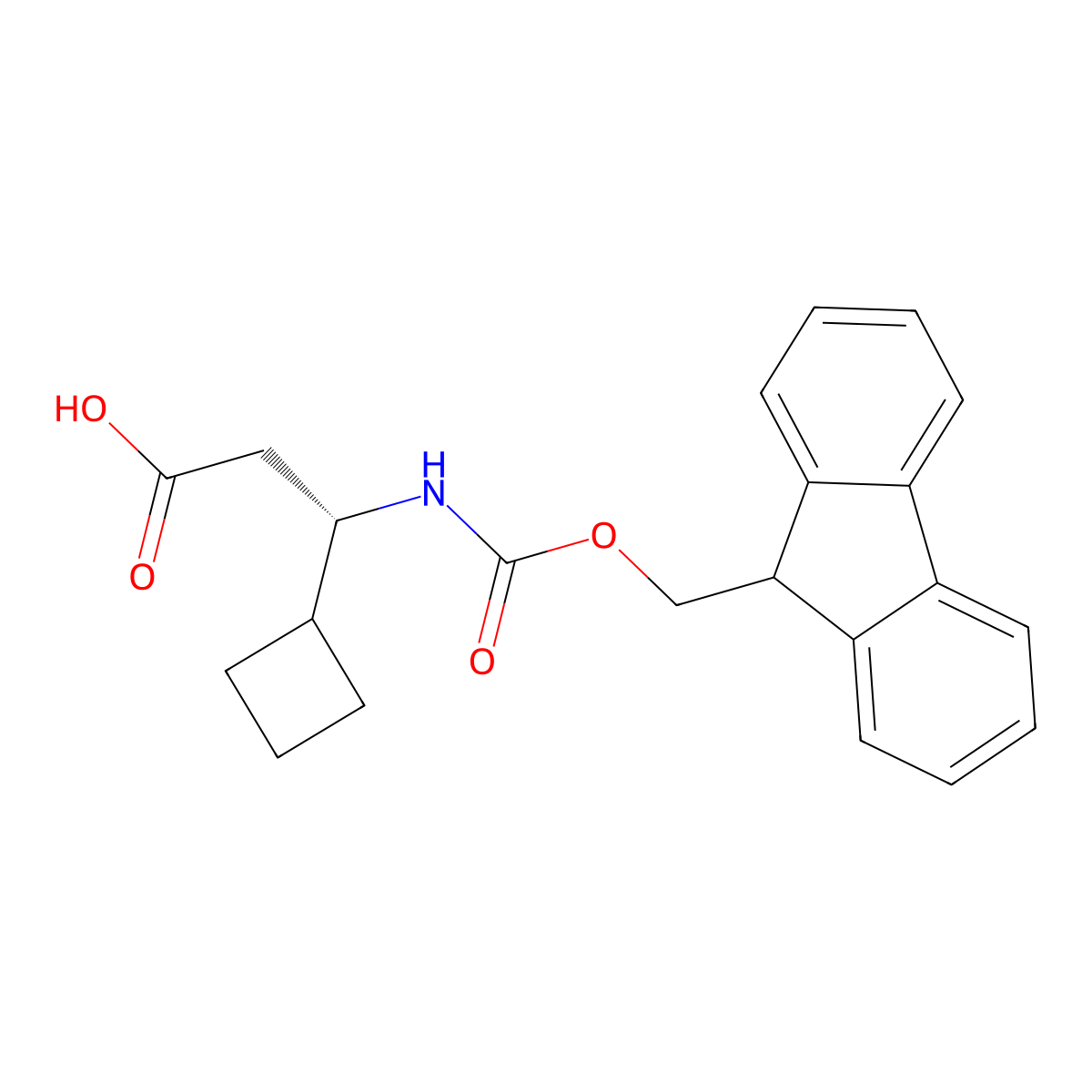 (S)-3-(Fmoc-amino)-3-cyclobutylpropanoic acid molecular structure, CAS 1260605-23-9